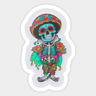 Cinco de Mayo skeleton art Sticker